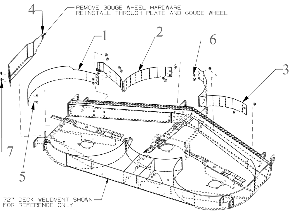 General Assembly Diagram and Parts List for 59C30053150 (72Inch)(2023) Cub Cadet Lawn Tractor Accessories